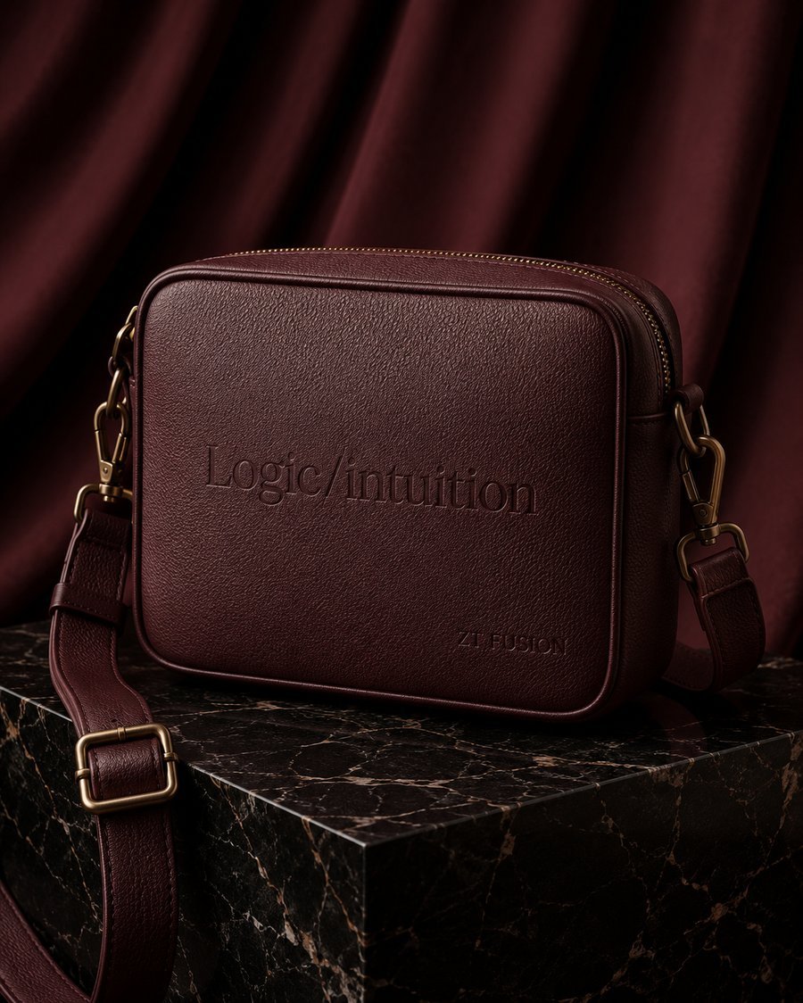 ZT Fusion Crossbody in Ember · Logic / Intuition capsule, tonal emboss