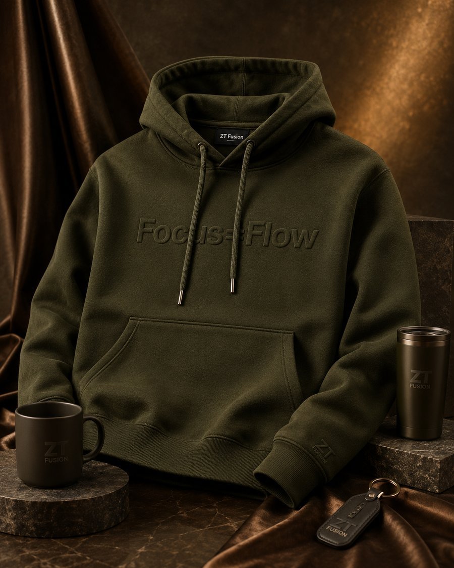 ZT Fusion Hoodie in Terrain · Focus + Flow capsule, tonal emboss