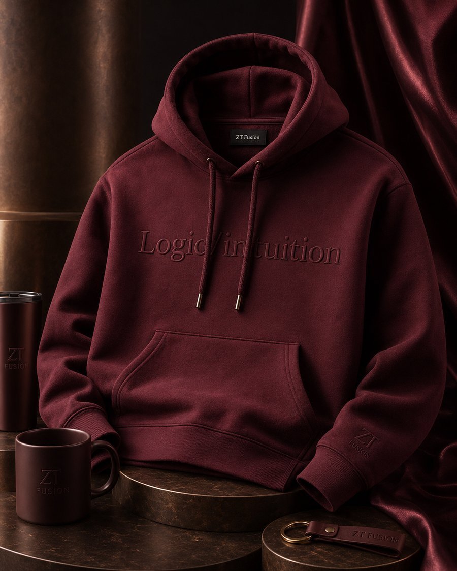 ZT Fusion Hoodie in Ember · Logic + Intuition capsule, tonal emboss