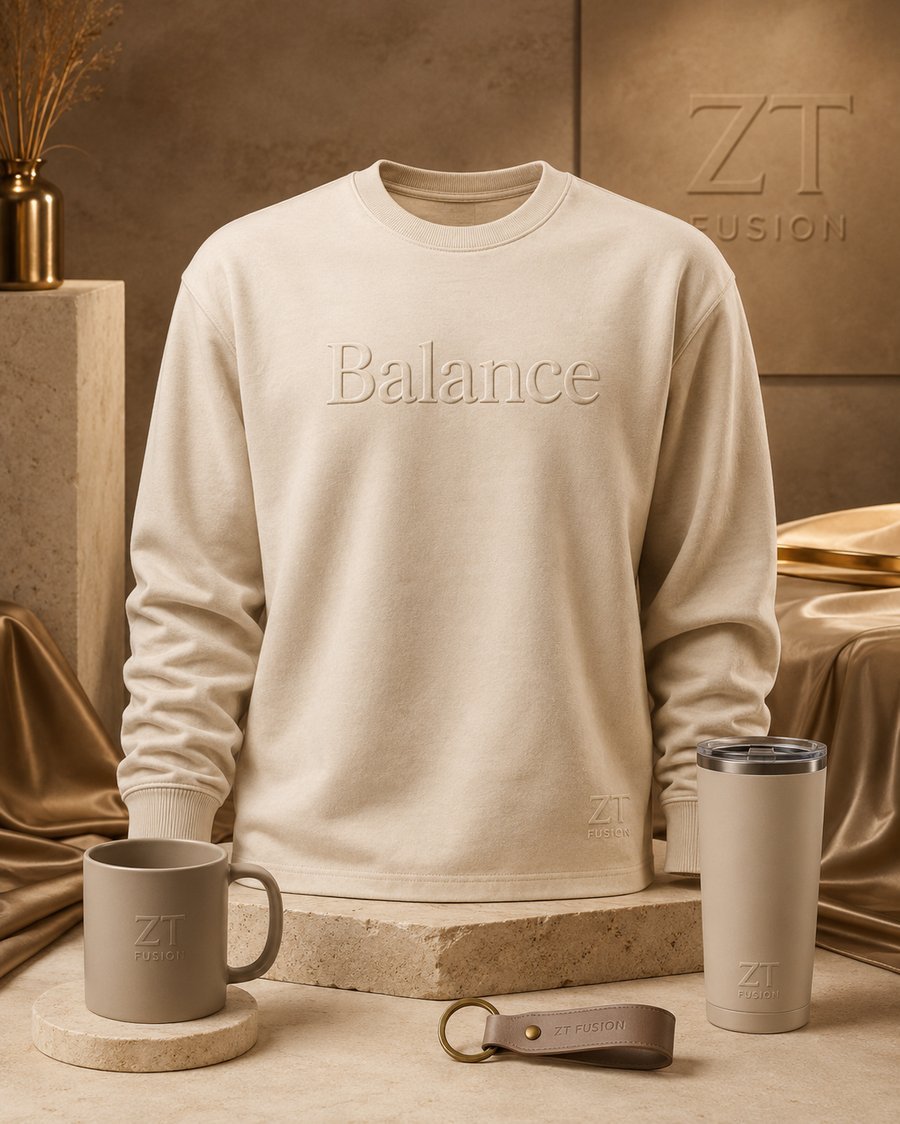 ZT Fusion Long Sleeve in Bone · Balance capsule, tonal emboss