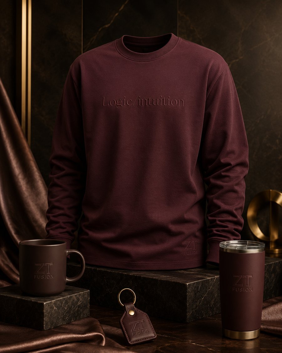 ZT Fusion Long Sleeve in Ember · Logic / Intuition capsule, tonal emboss