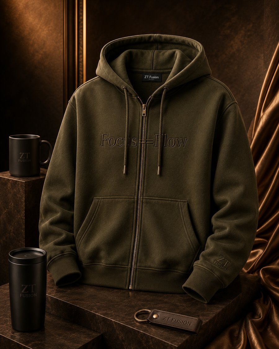 ZT Fusion Zip Jacket in Terrain · Focus + Flow capsule, tonal emboss