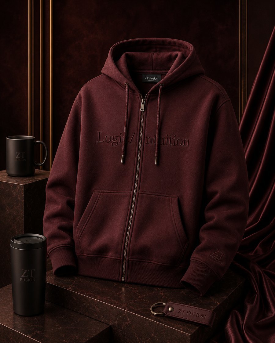 ZT Fusion Zip Jacket in Ember · Logic + Intuition capsule, tonal emboss